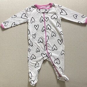 Charming Heart Print Kids Footie